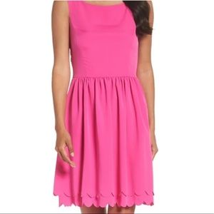 Pink Eliza J Scalloped Hem Dress